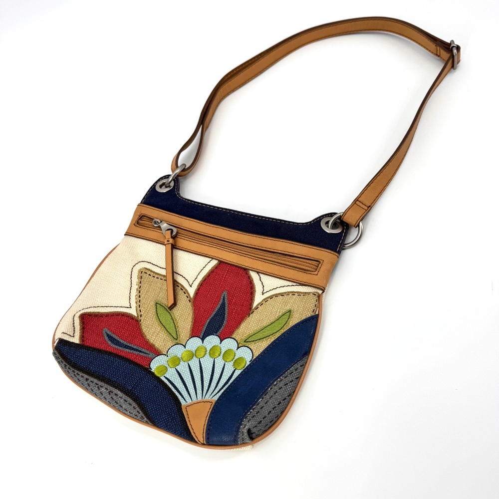 RELIC Floral Embroidered Canvas Crossbody Bag - Picture 2 of 14